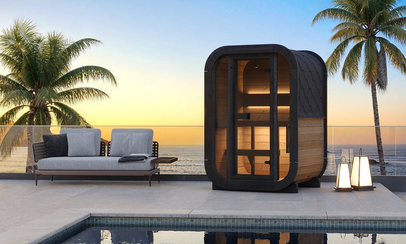 SaunaLife CL3G outdoor sauna — natural finish option