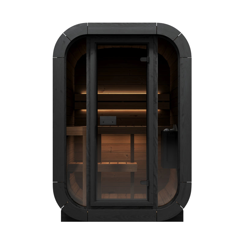SaunaLife CL3G outdoor sauna — natural finish option