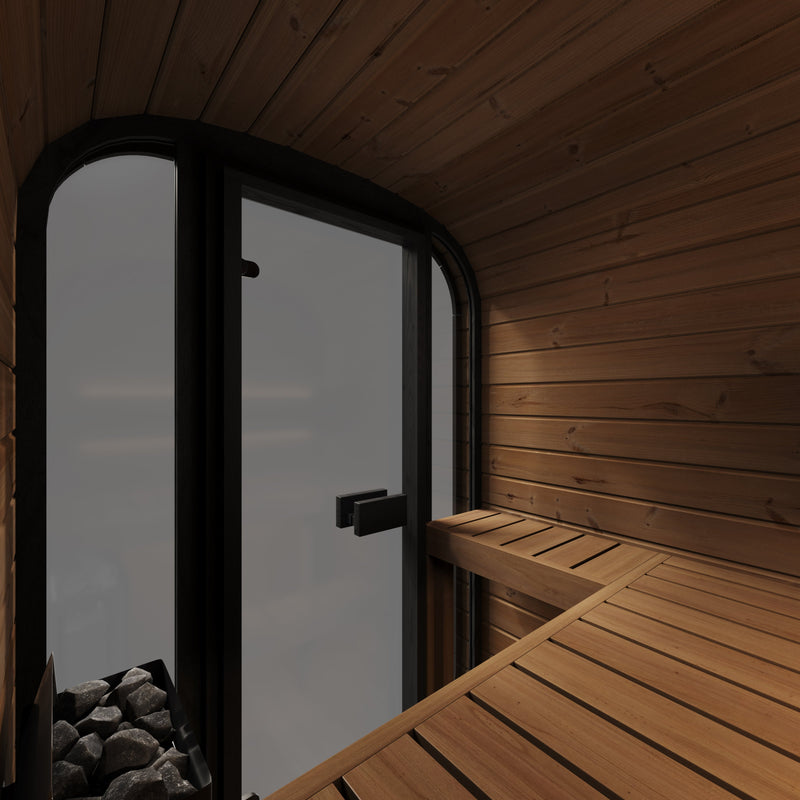 SaunaLife CL3G outdoor sauna — natural finish option