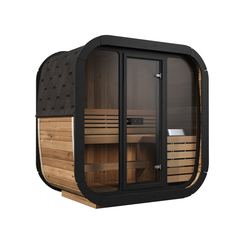 SaunaLife CL4G outdoor sauna — natural finish option