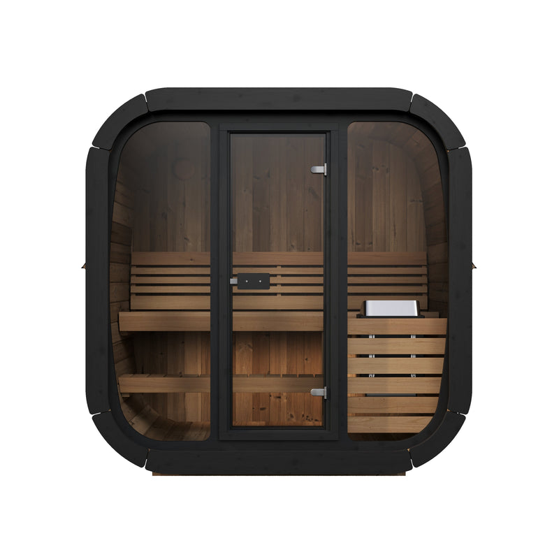 SaunaLife CL4G outdoor sauna — natural finish option