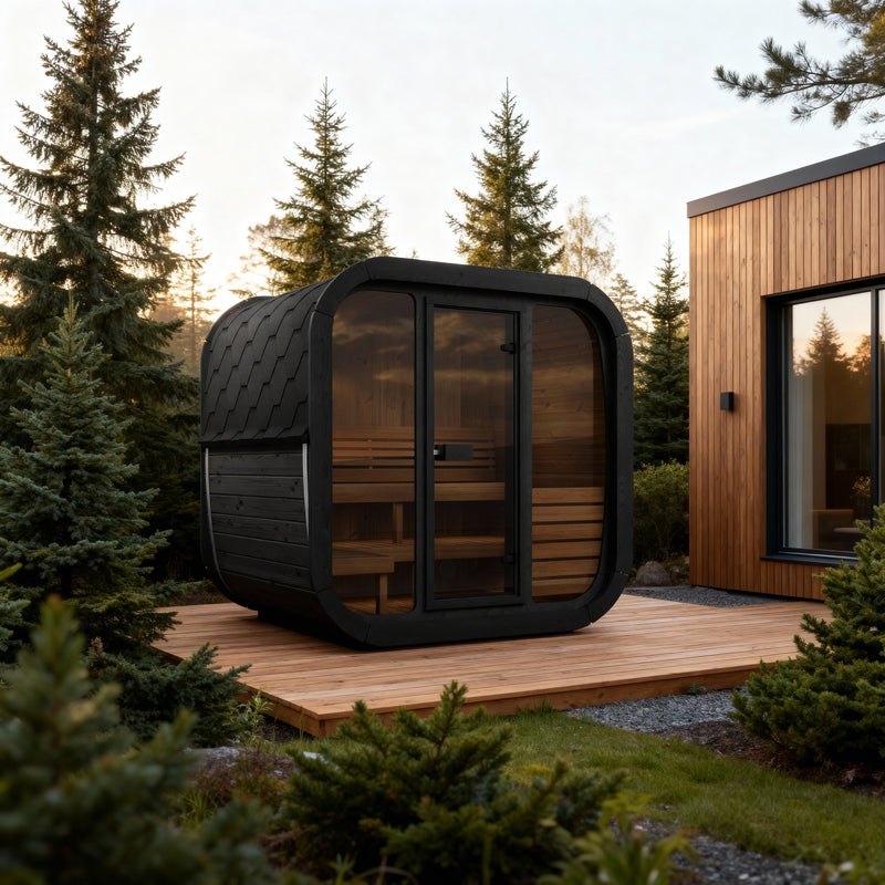 SaunaLife CL5GB outdoor sauna — black paint option