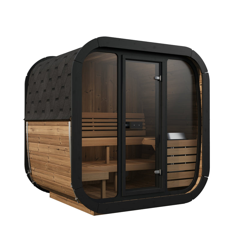 SaunaLife CL5G outdoor sauna — natural finish option