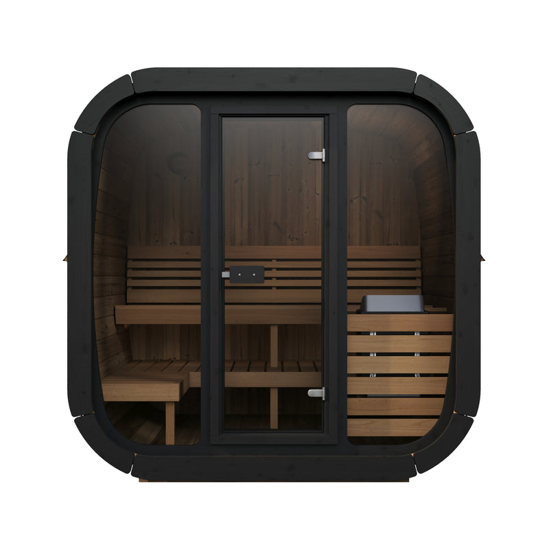 SaunaLife CL5G outdoor sauna — natural finish option