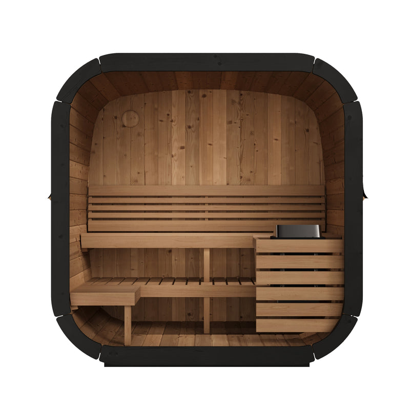 SaunaLife CL5G outdoor sauna — natural finish option