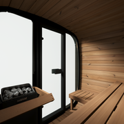 SaunaLife CL5G outdoor sauna — natural finish option
