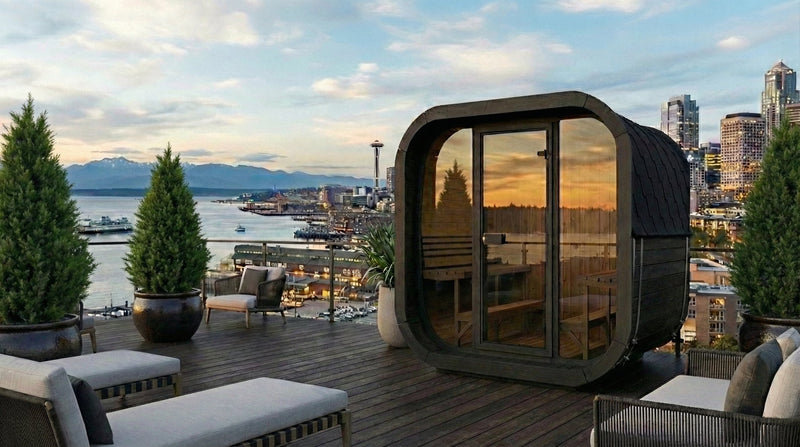 SaunaLife CL7GB outdoor sauna — black paint option