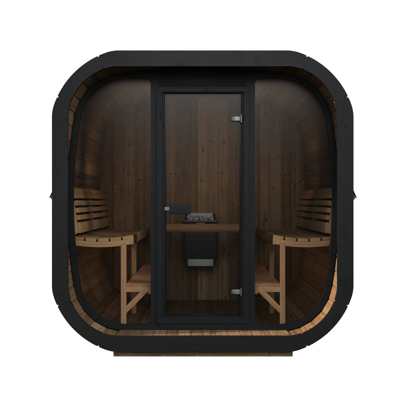 SaunaLife CL7G outdoor sauna — natural finish option