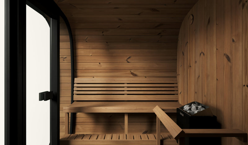 SaunaLife CL7G outdoor sauna — natural finish option