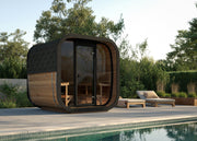 SaunaLife CL7G outdoor sauna — natural finish option