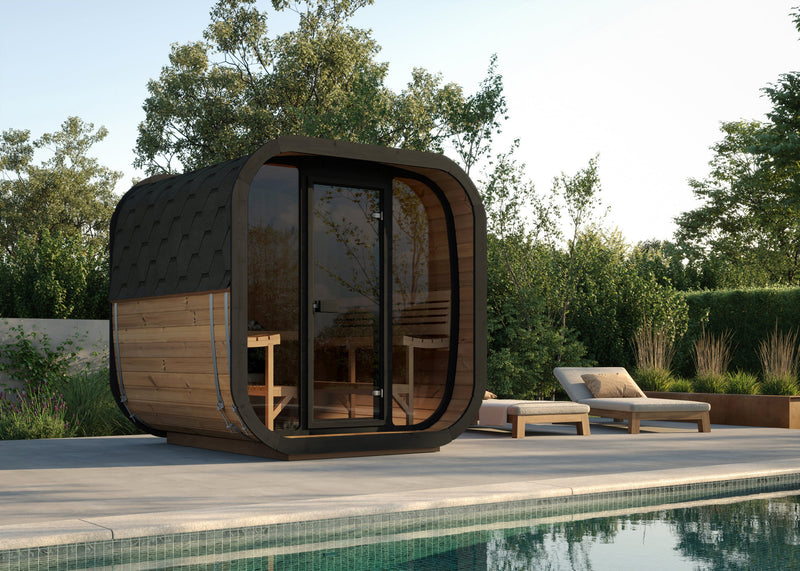SaunaLife CL7G outdoor sauna — natural finish option