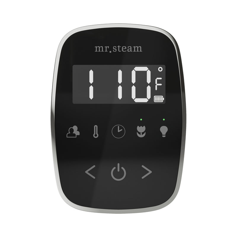 ButlerFlex Max Steam Shower Control Package with TempoFlex Control and Steamhead in Black Brilliant Black — Black - Brilliant Black