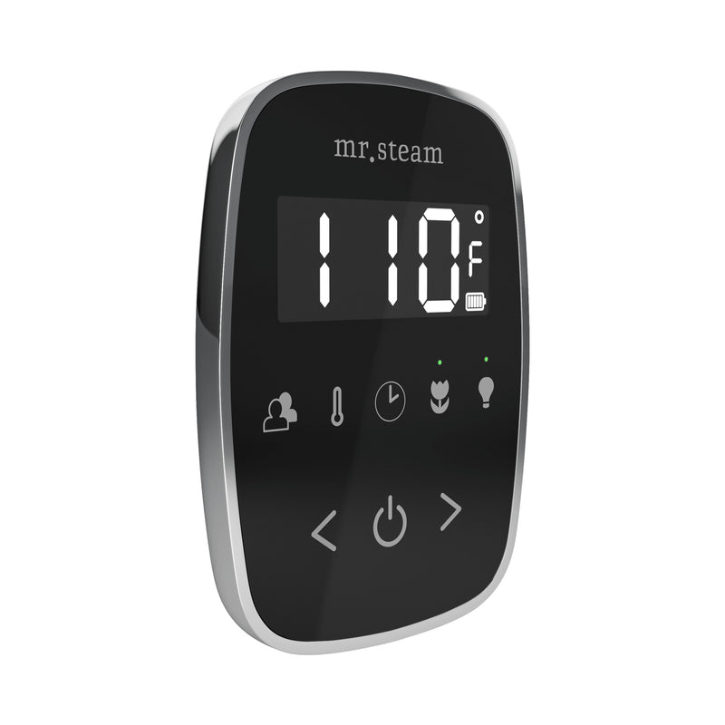 TempoFlex Steam Shower Control and Steamhead in Black Polished Chrome — Black - Polished Chrome