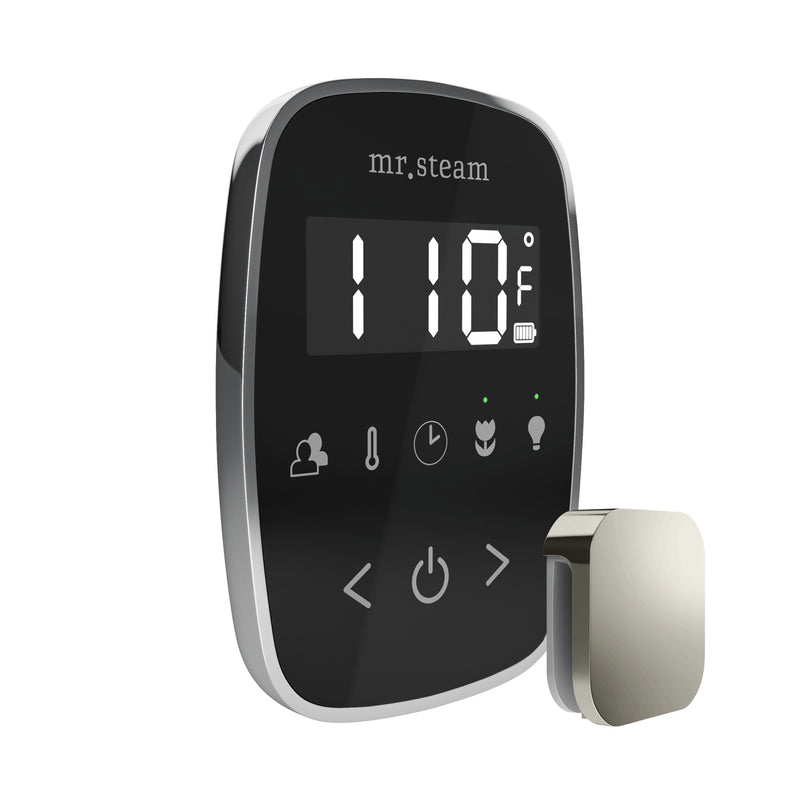 TempoFlex Steam Shower Control and Steamhead in Black Polished Chrome — Black - Polished Chrome