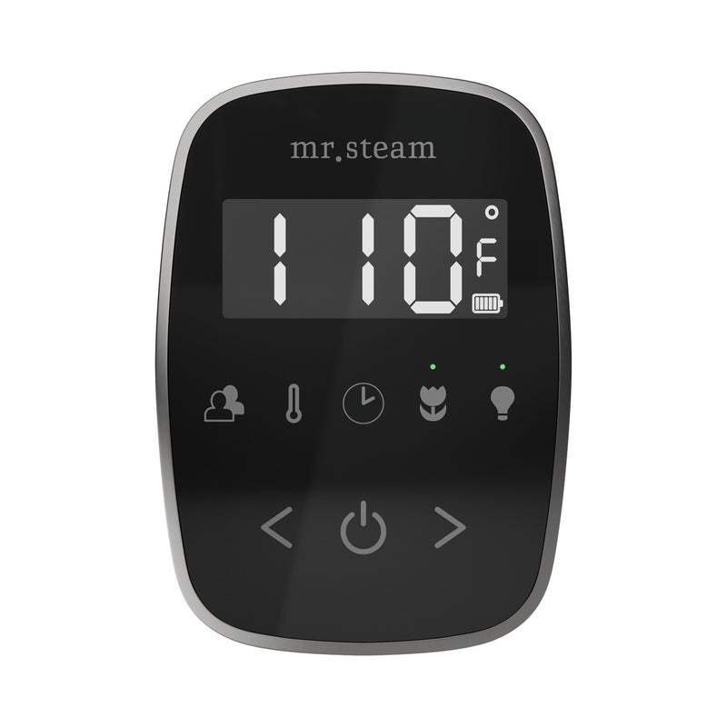 ButlerFlex Steam Shower Control Package with TempoFlex Control and Steamhead in Black Satin Steel — Black - Satin Steel