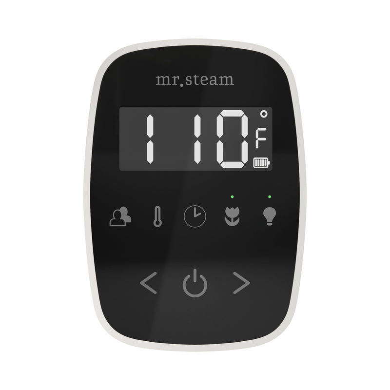 ButlerFlex Max Steam Shower Control Package with TempoFlex Control and Steamhead in Black White — Black - White