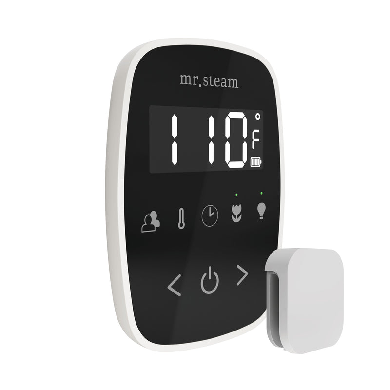 TempoFlex Steam Shower Control and Steamhead in Black White — Black - White