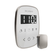 TempoFlex Steam Shower Control and Steamhead in White Brushed Nickel — White - Brushed Nickel