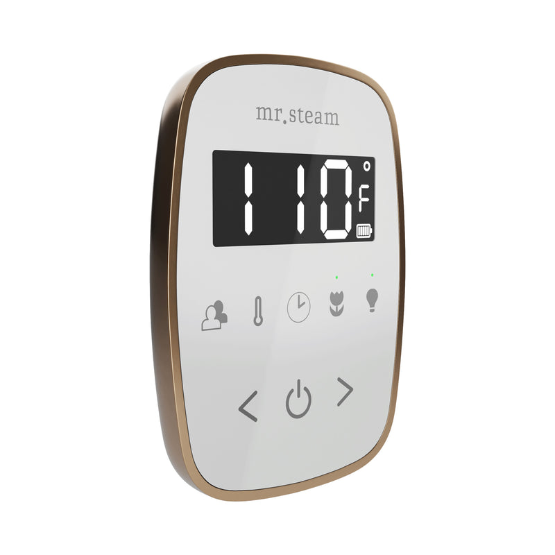 TempoFlex Steam Shower Control and Steamhead in White Nouveau Bronze — White - Nouveau Bronze