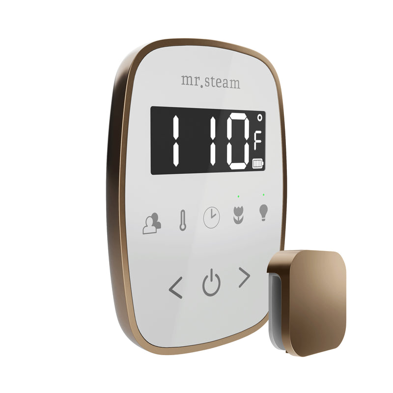 TempoFlex Steam Shower Control and Steamhead in White Nouveau Bronze — White - Nouveau Bronze