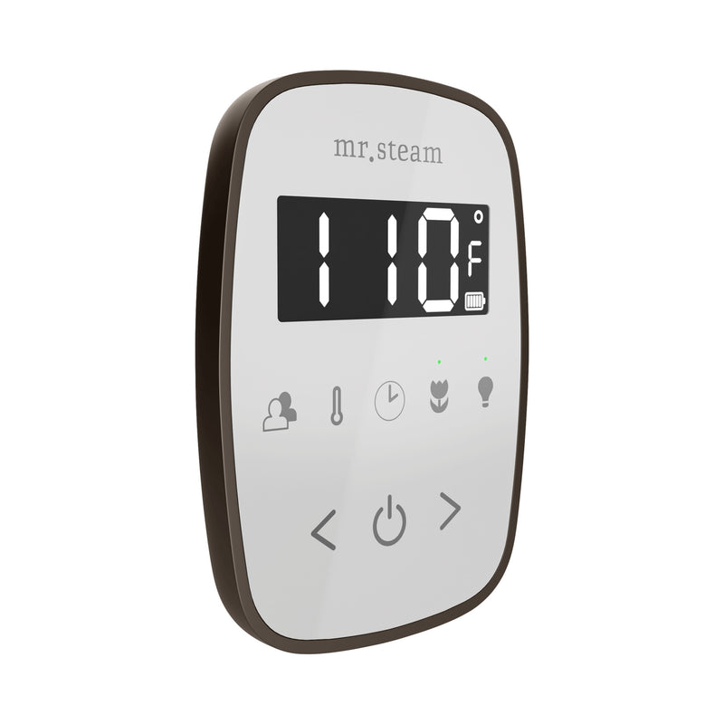 TempoFlex Steam Shower Control and Steamhead in White Oil-Rubbed Bronze — White - Oil-Rubbed Bronze