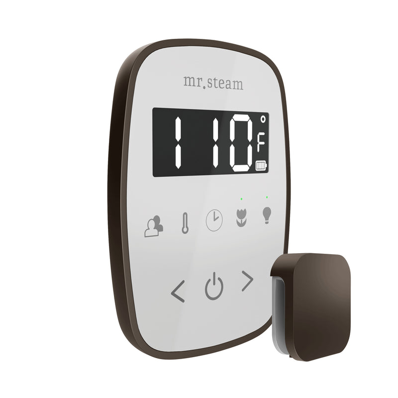 TempoFlex Steam Shower Control and Steamhead in White Oil-Rubbed Bronze — White - Oil-Rubbed Bronze