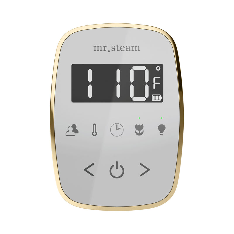 ButlerFlex Steam Shower Control Package with TempoFlex Control and Linear Steamhead in White Polished Nickel — White - Polished Nickel