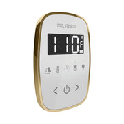TempoFlex Steam Shower Control and Steamhead in White Satin Brass — White - Satin Brass