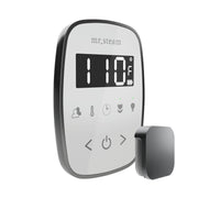 TempoFlex Steam Shower Control and Steamhead in White Satin Steel — White - Satin Steel