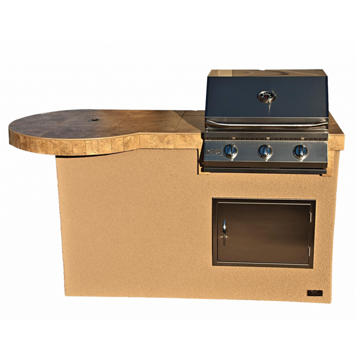 Mini Maui 6' BBQ Island with 33 Inch Bar and Built In BBQ Grill