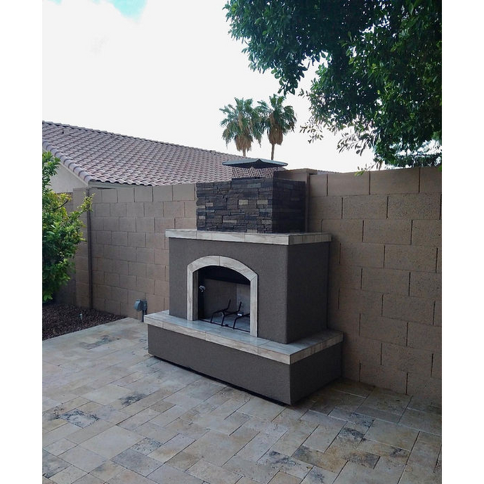 Tuscan 6' Outdoor Fireplace with Log Set for LP or NG access door for Tank