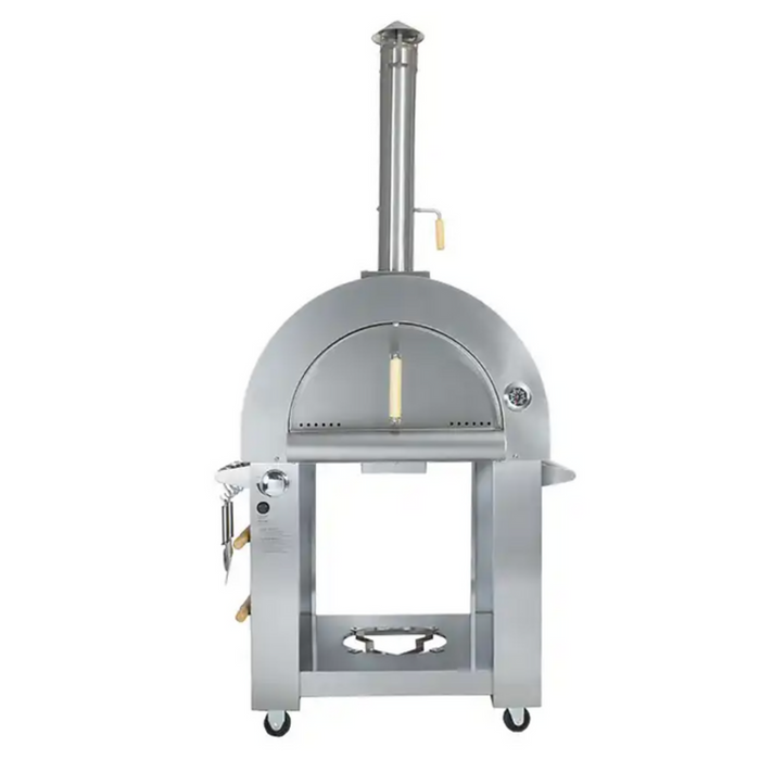 Kokomo 32 Inch Dual Fuel Gas or Wood Fired Stainless Steel Pizza Oven