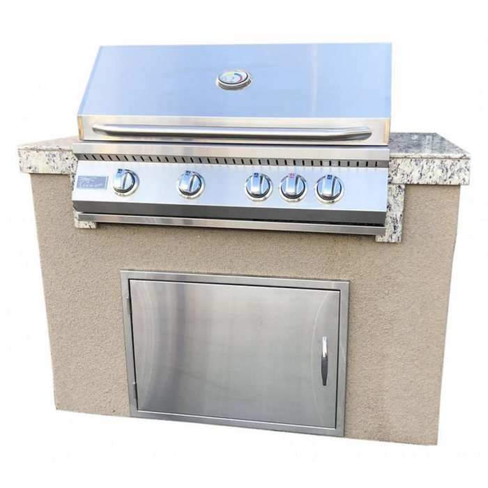 Fiji 4' BBQ Island with 4 Burner Built-In BBQ Grill