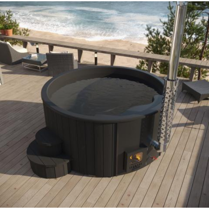 SaunaLife Model S4 Outdoor Wood-Burning Hot Tub