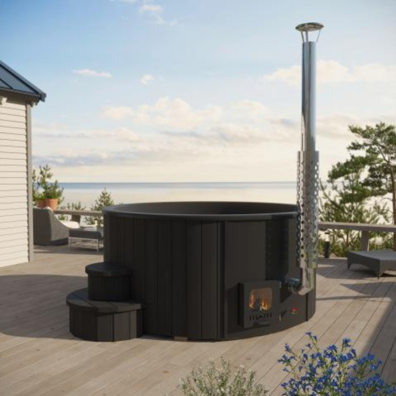 SaunaLife Model S4 Outdoor Wood-Burning Hot Tub