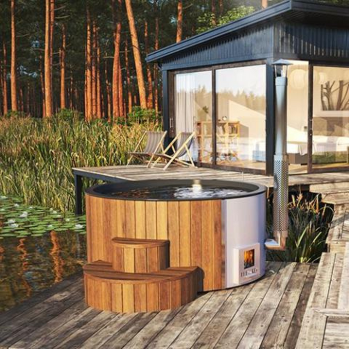 SaunaLife Model S4N Natural Finish Wood-Fired Hot Tub