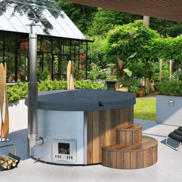 SaunaLife Model S4N Natural Finish Wood-Fired Hot Tub