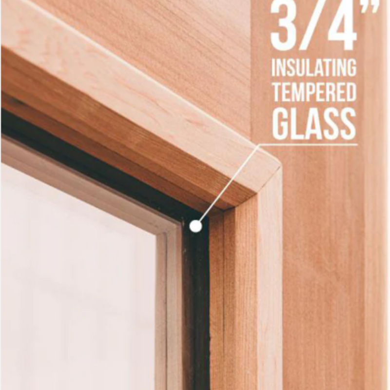 Cedar Elegance Sauna Door with Insulated Glass and Jamb