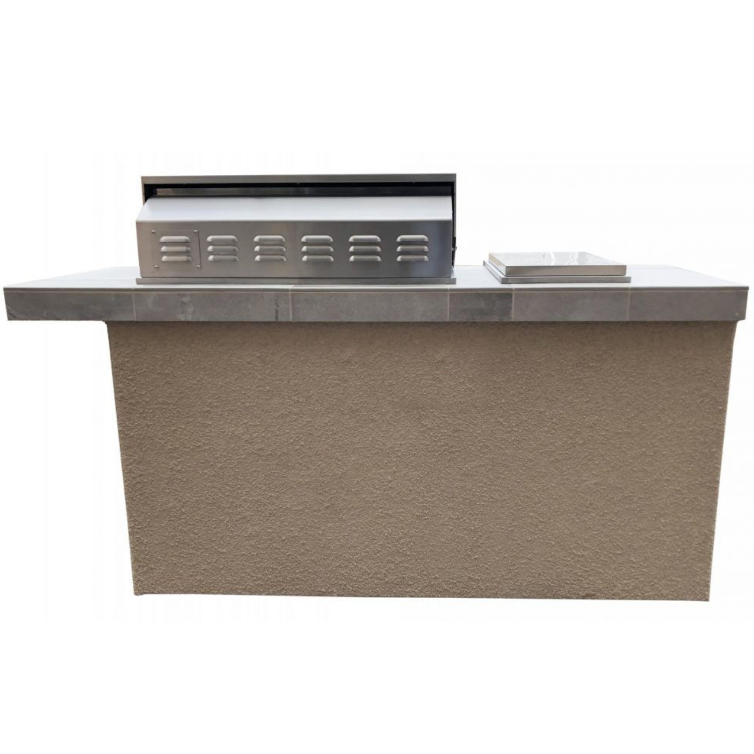 Antigua 6' BBQ Island Built In BBQ Grill Side Burner and Bar on one Side - Thumbnail 2