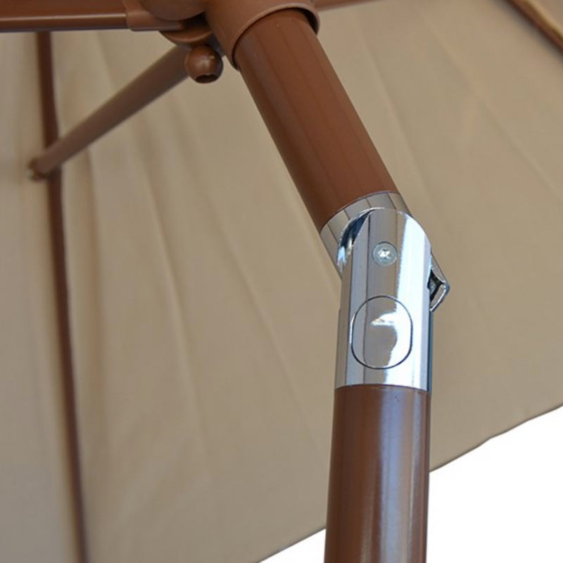 9' Outdoor Kitchen Umbrella Hand Crank and Tilt Beige Color