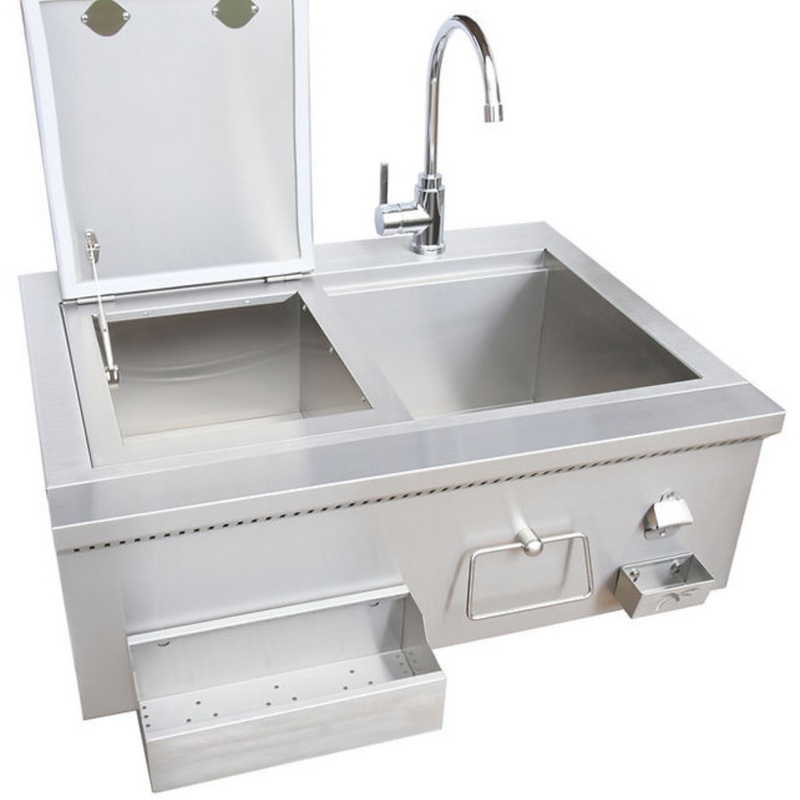 30" Built-In Bartender Cocktail Station With Sink Bottle Opener and Ice Chest