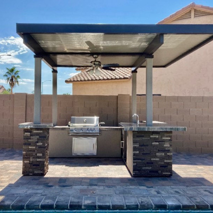 Aruba BBQ Island With 12' x 12' Pergola Built-In BBQ Grill