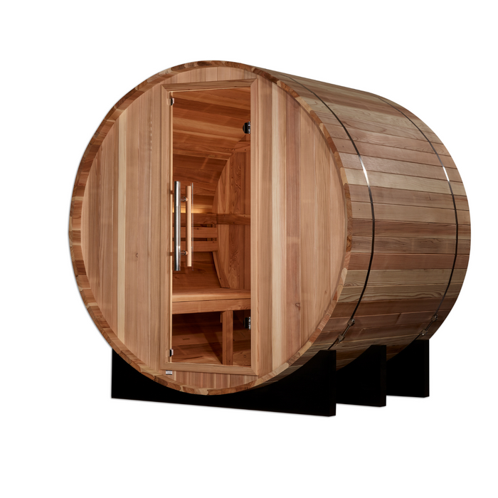 Golden Designs "2-Person Barrel Traditional Sauna - St. Moritz with Pacific Cedar"