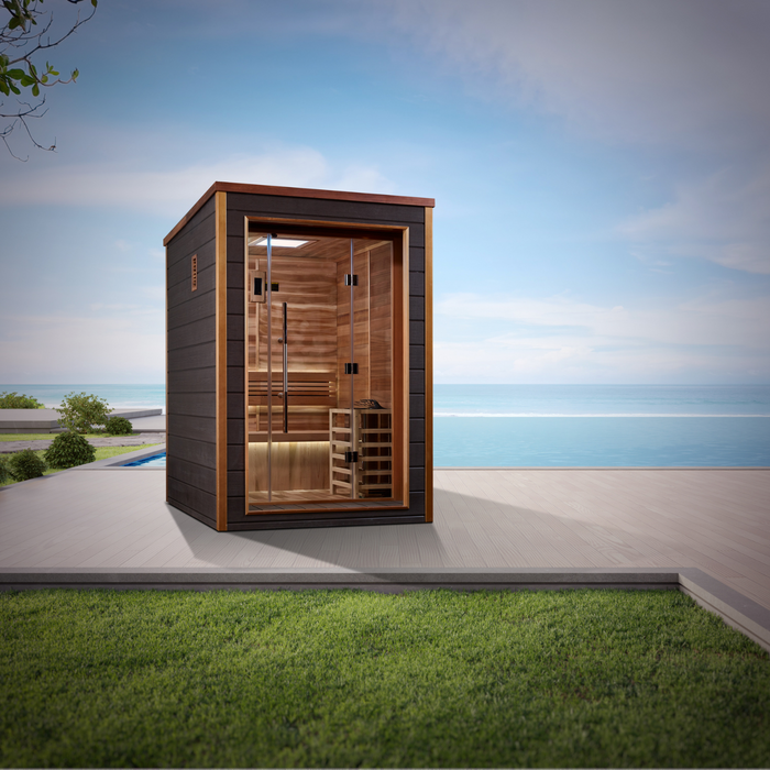 Golden Designs "2-Person Outdoor Sauna - Narvik with Canadian Red Cedar Interior"