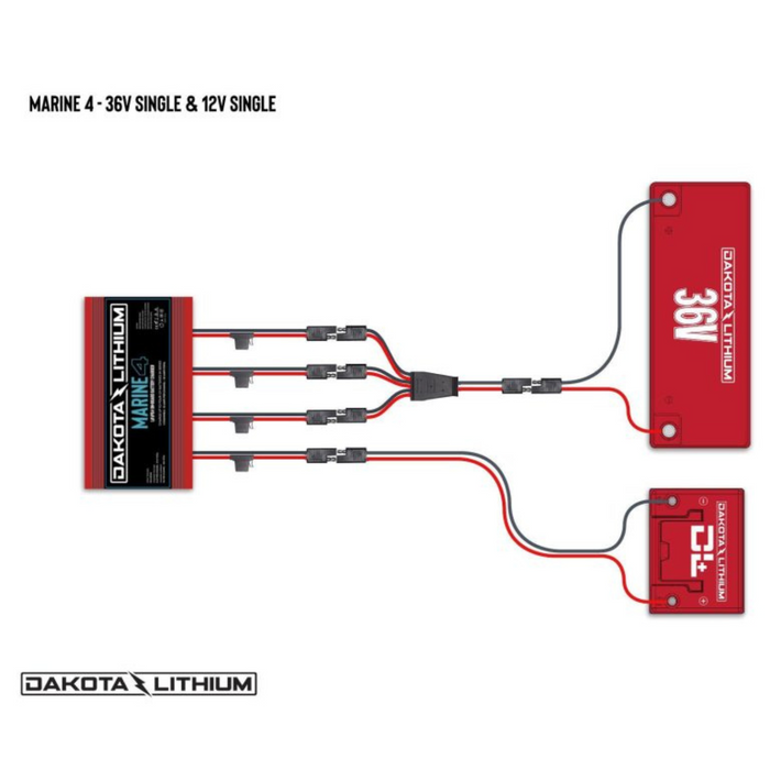 Marine 4 Bank, 40-Amp (10-Amp Per Bank) 12V Onboard Lithium Battery Charger