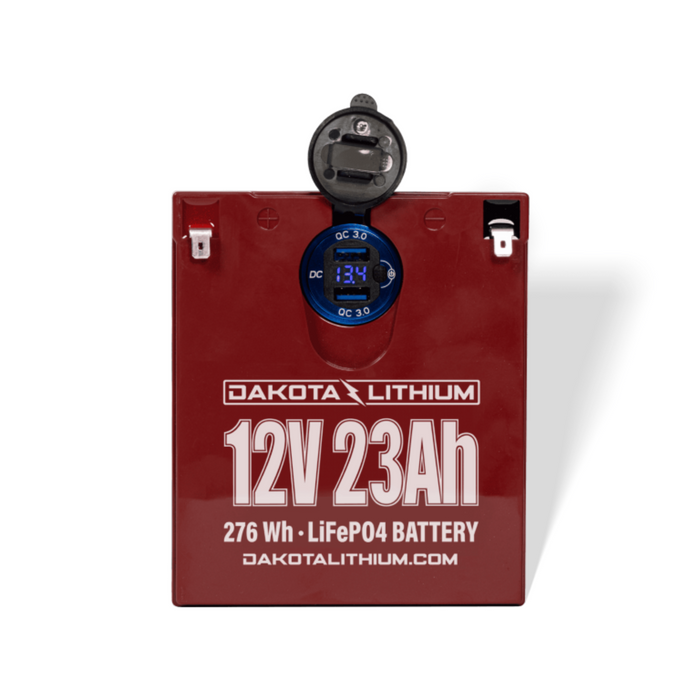 Dakota Lithium 12V 23Ah LiFePO4 Battery – Dual USB Ports & Voltmeter – Best SLA Replacement