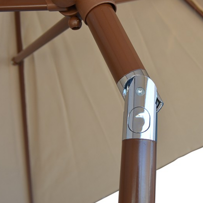9' Outdoor Kitchen Umbrella Hand Crank and Tilt Beige Color