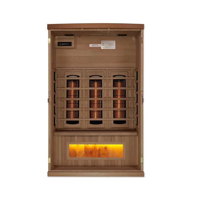 Golden Designs "2-Person Full Spectrum Infrared Sauna with Himalayan Salt Bar"