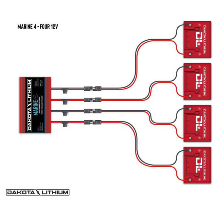 Marine 4 Bank, 40-Amp (10-Amp Per Bank) 12V Onboard Lithium Battery Charger