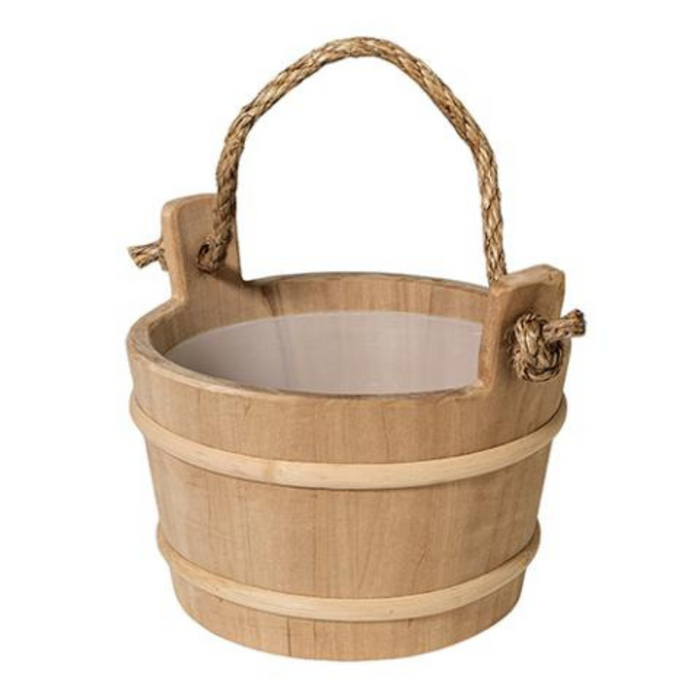 Prosaunas Wood Sauna Bucket with Rope Handle - 4-Liter